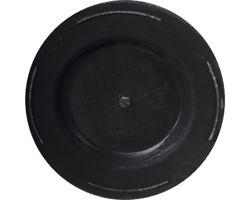 Dessous d''un dessous de pot de fleurs rond et noir