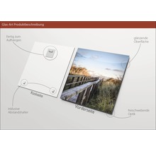 Image en verre avec suspension et entretoises incluses