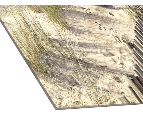 Photo sur plaque de mousse dure avec motif de plage, sable et herbe