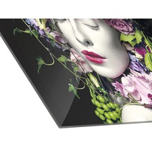 Dekoratives Wandbild mit Blumenmotiv und Frauengesicht