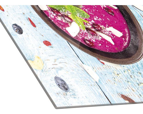 Panneau de protection anti-éclaboussures avec motif de soupe