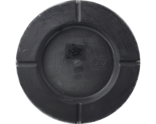 Pot de fleurs noir de 45 cm de diamètre et de 45 litres de volume