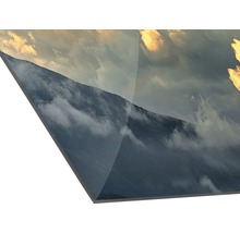 Image en verre acrylique avec motif de montagne