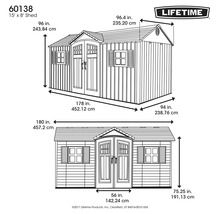 Illustration d''un abri de jardin avec indications de taille