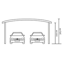 Doppelcarport SKAN HOLZ mit Bogendach 635x541 cm natur
