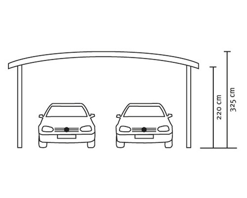 Image d''un double carport avec dimensions