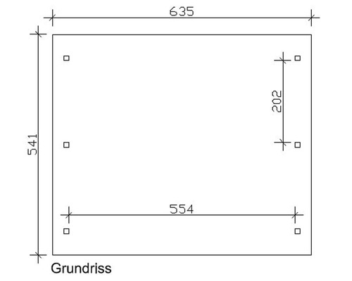 Plan avec dimensions 635 x 541 mm