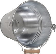 Pot de fleurs seau zinc Ø 22 H 22,5 cm argent