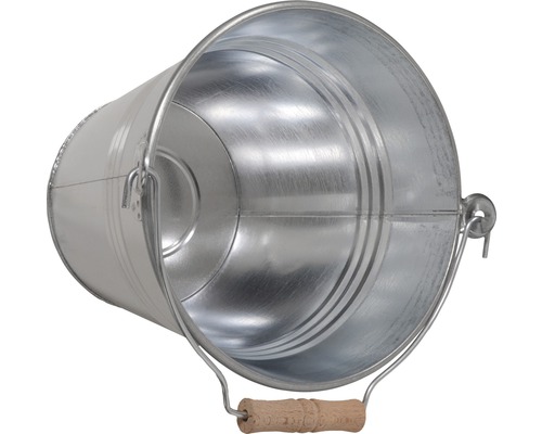 Seau en zinc avec poignée en bois