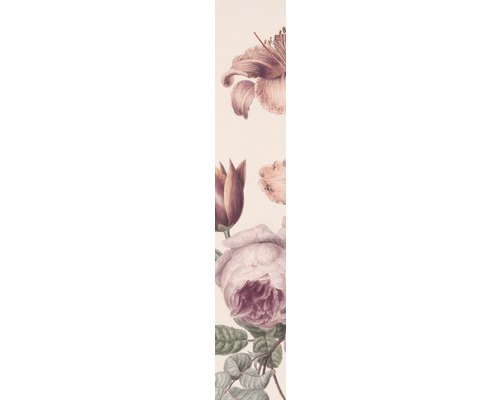 Papier peint à motif floral avec roses, tulipes et hibiscus