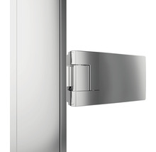 Porte de douche dans niche avec porte pivotante SCHULTE ExpressPlus TouraPlus 80 cm couleur du profilé chrome décor de vitre verre transparent avec verre antitache butée de porte à gauche poignée barre-thumb-2