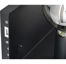 Vue détaillée d''une applique murale noire avec port USB