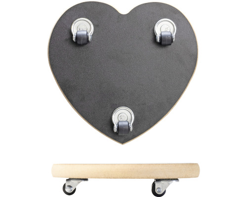 Support à plantes en forme de cœur avec roulettes