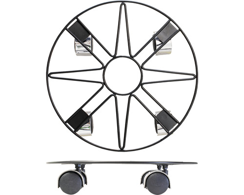 Support à plantes en métal avec roulettes