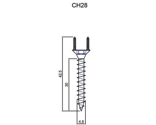 Dessin technique d''une vis avec indications de dimension