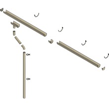 Dachrinnen-Set mit Dachrinnen, Rohren und Zubehör für die Dachentwässerung