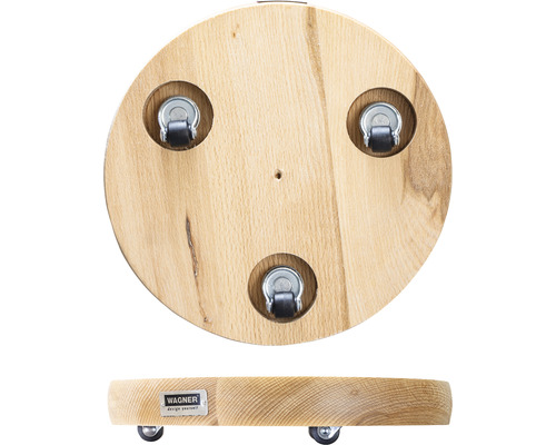 Planche à roulettes en bois avec trois roulettes
