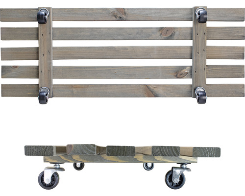 Support à plantes à roulettes en bois