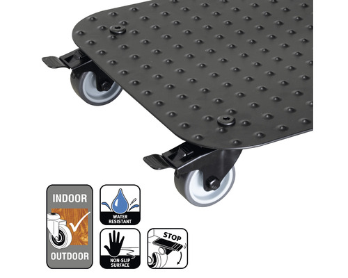 Plateau à roulettes avec roulettes et frein