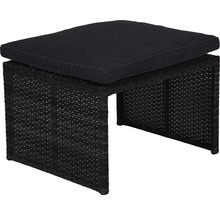 Gartenmöbelset GARDEN PLACE Carter 2-4 Sitzer 4 tlg. 3 in 1 Multifunktion anthrazit aus Polyrattan, inkl. Sitzkissen