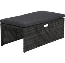 Gartenmöbelset GARDEN PLACE Carter 2-4 Sitzer 4 tlg. 3 in 1 Multifunktion anthrazit aus Polyrattan, inkl. Sitzkissen