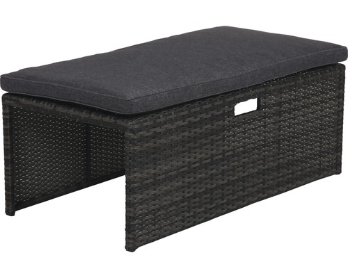 Gartenbank aus Polyrattan mit Sitzkissen