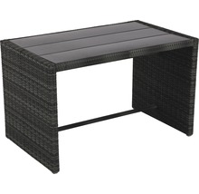 Gartenmöbelset GARDEN PLACE Carter 2-4 Sitzer 4 tlg. 3 in 1 Multifunktion anthrazit aus Polyrattan, inkl. Sitzkissen