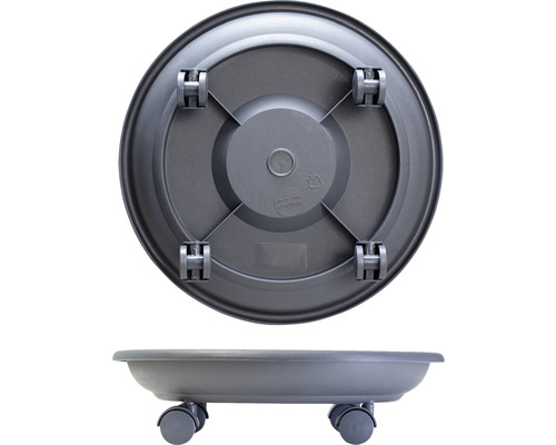 Support à roulettes pour pots de fleurs, en plastique, avec roulettes