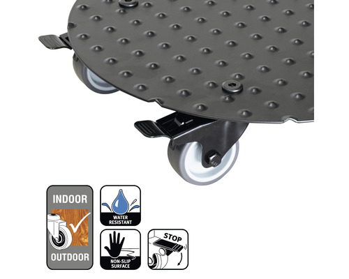 Planche à roulettes avec quatre roues et frein