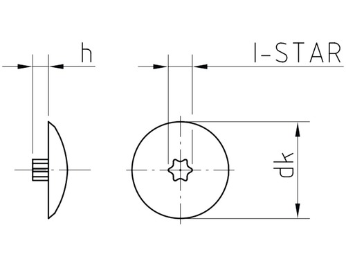 Dessin technique d''une vis I-Star avec dimensions