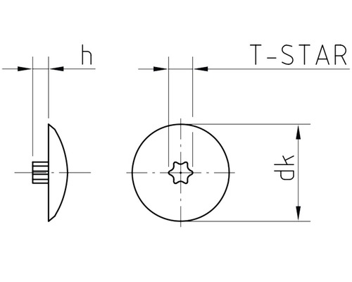 Dessin technique d''une vis T-Star avec dimensions