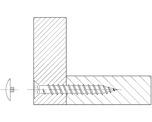 Illustration d''une vis dans une pièce de bois