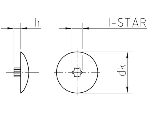 Schéma technique d''une vis I-Star avec cotes