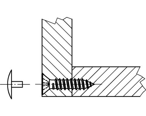 Illustration d''une vis à bois fixant deux pièces de bois