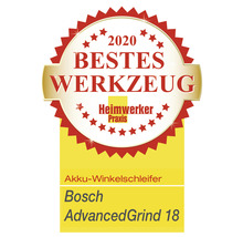 Bestes Werkzeug 2020 Siegel für Bosch Akku-Winkelschleifer AdvancedGrind 18