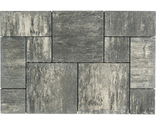 Anordnung von Betonpflastersteinen in verschiedenen Größen