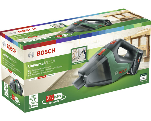 Emballage de l''aspirateur à main sans fil Bosch UniversalVac 18