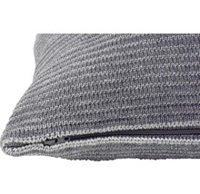Coussin décoratif tricoté gris avec fermeture éclair