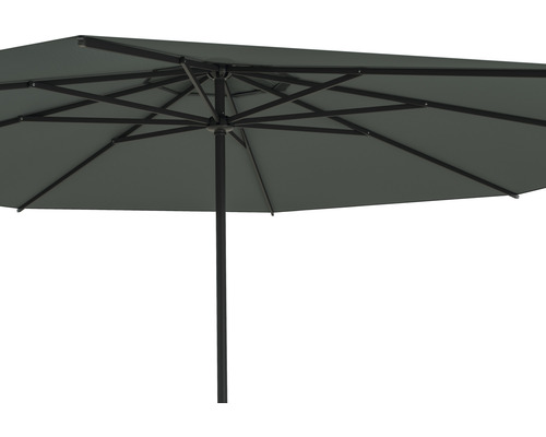 Quadratischer Sonnenschirm mit schwarzem Gestell