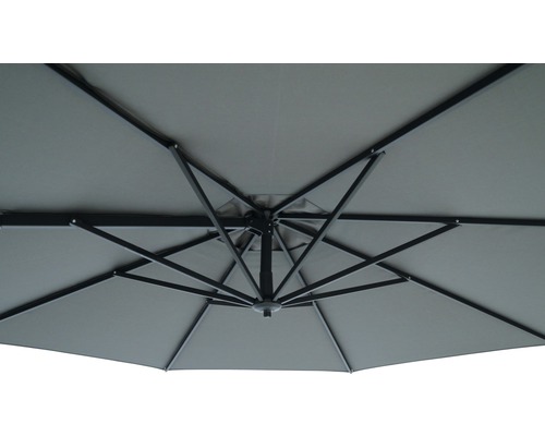 Gros plan du parasol vu d''en bas avec baleines de parasol