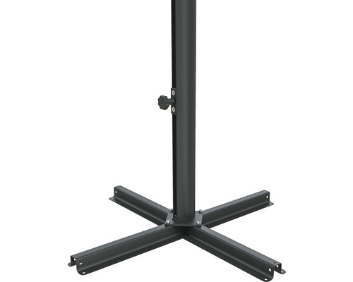 Support de parasol en acier avec base à quatre pieds