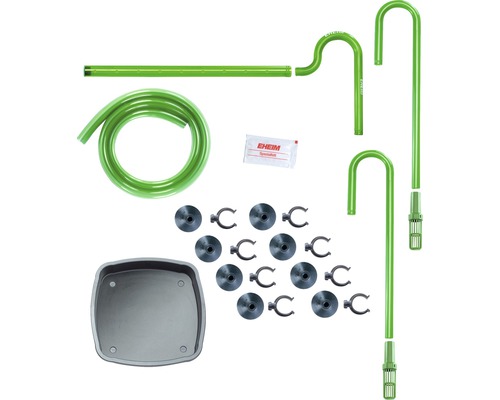 EHEIM Installationsset für Aquarienfilter, bestehend aus Rohren, Schläuchen, Halterungen und Zubehör.