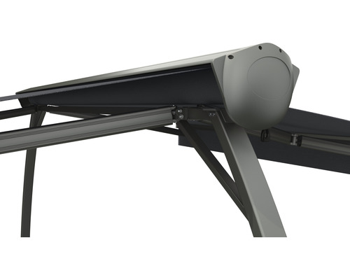 Vue détaillée d''un store de terrasse rétractable