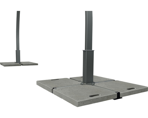 Support de parasol avec plaques en béton pour parasols