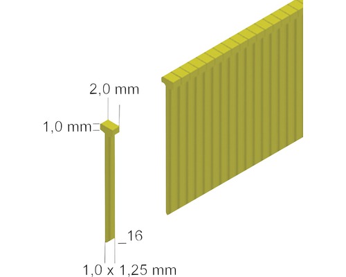 Ansicht eines Nagels mit Massangaben