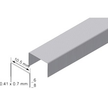 Agrafes type 6/8 avec dimensions 0,41 x 0,7 x 10,5 millimètres