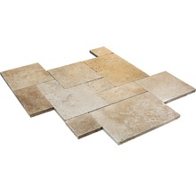 FLAIRSTONE Travertin Terrassenplatte Napoli römischer Verband Set = 1,48 m²-thumb-1