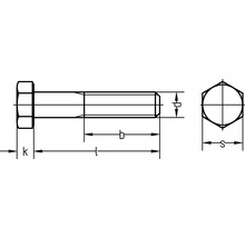 Sechskantschraube m. Schaft DIN 931 M12x60 mm galv.verzinkt, 50 Stück