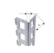 Profilé d'alignement de chant CATNIC acier inoxydable V2A pour une épaisseur d'enduit de 10 mm 2500 x 30 x 30 mm lot = 25 pces-thumb-2