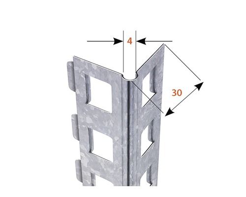Profilé d''angle métallique avec dimensions